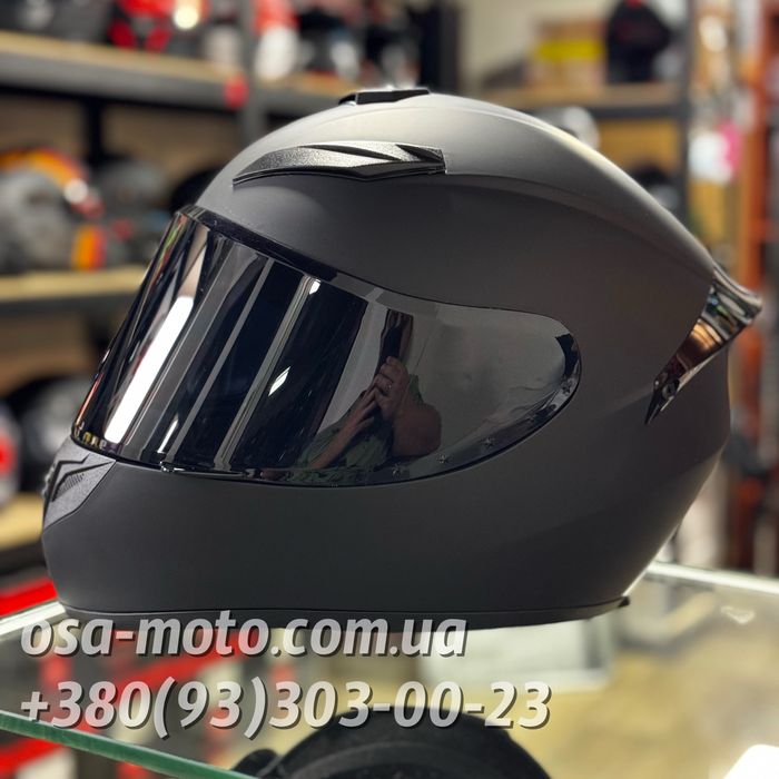 Шлем Черный матовый с черным стеклом для мотоцикла скутера мото/вело