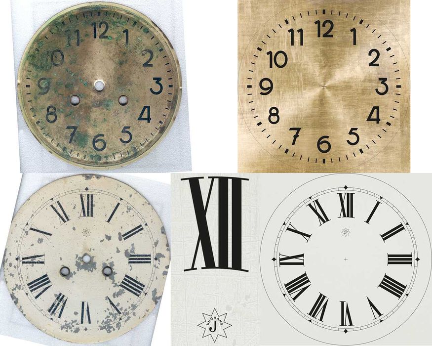 Циферблат настенных старинных часов - 2