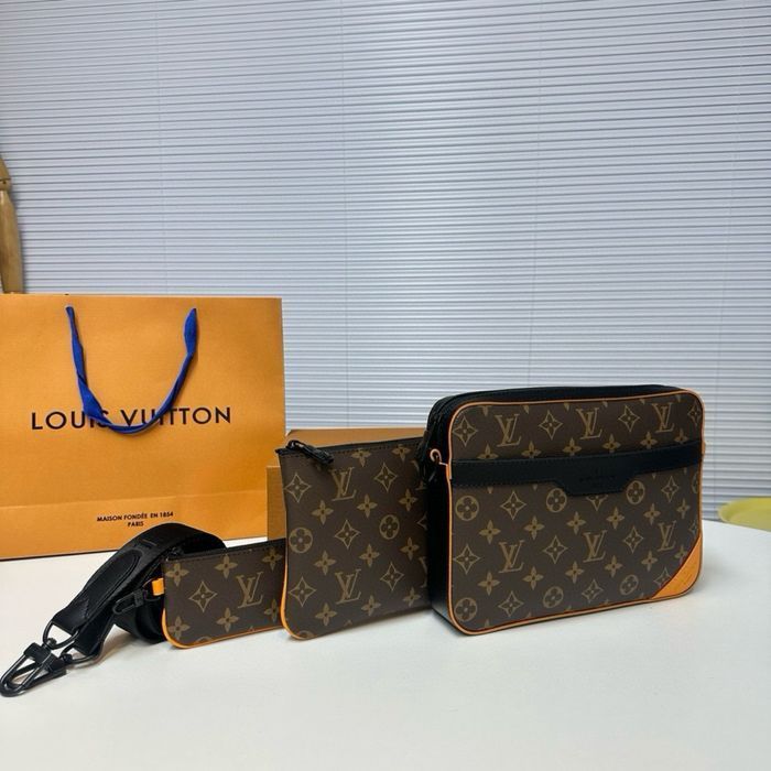Louis Vuitton trio 3v1 3в1 messenger сумка мужская коричневая кожаная