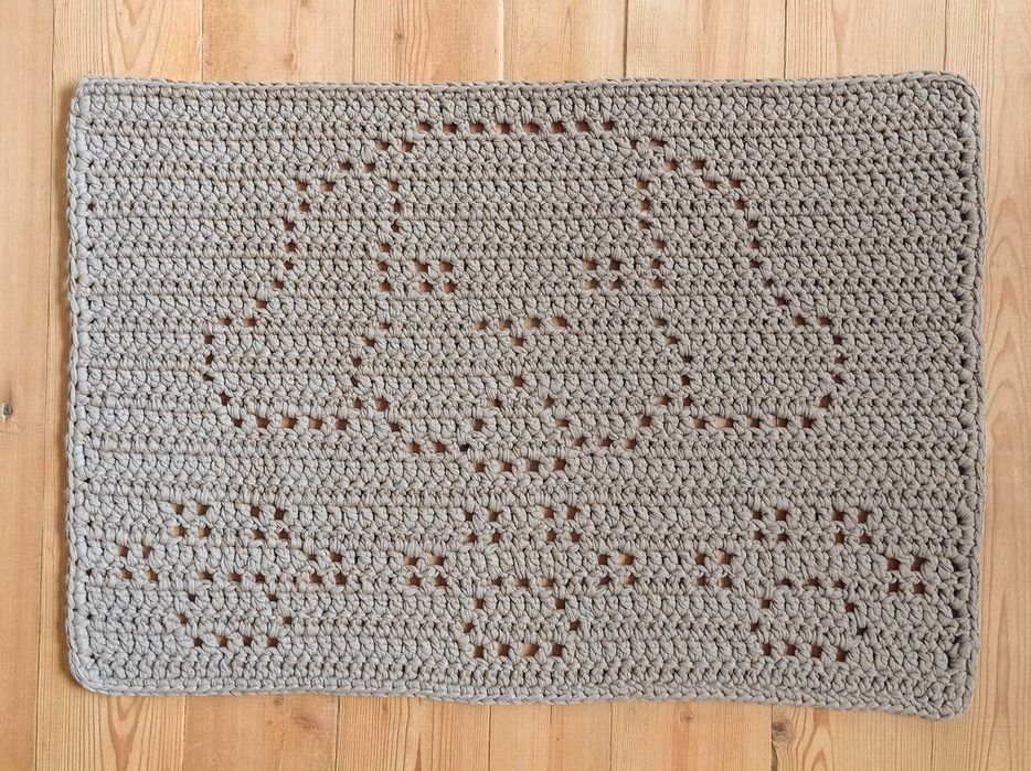 В'язаний килимок, килим гачком