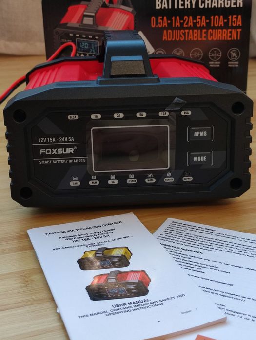 Зарядний імпульсний пристрій Foxsur FAC-150 12-24v 0,5-15А