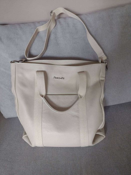 Torebka typu shopper skóra groszkowa