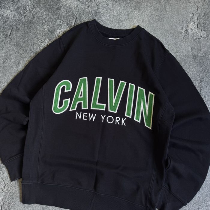 Світшот calvin klein BIG LOGO темно синій , кельвін кляін кофта з великим логотипом