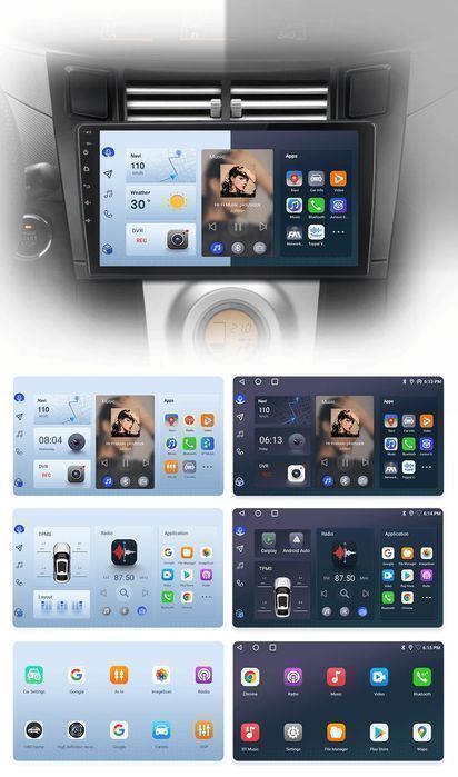 Radio 9" 2DIN Android Auto CarPlay Navi Toyota Yaris 2005–2012 PL
