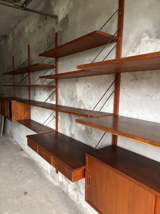 Duński tekowy regał biurko lata 60