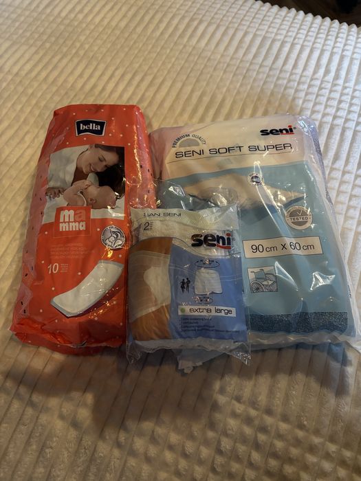 Podkłady, majtki i wkładki poporodowe