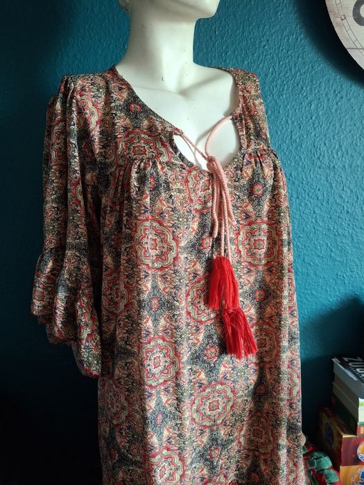 Jedwabna indyjska sukienka boho M