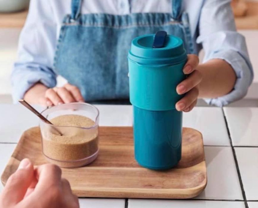 Copo Térmico + Palha Reutilizável Tupperware
