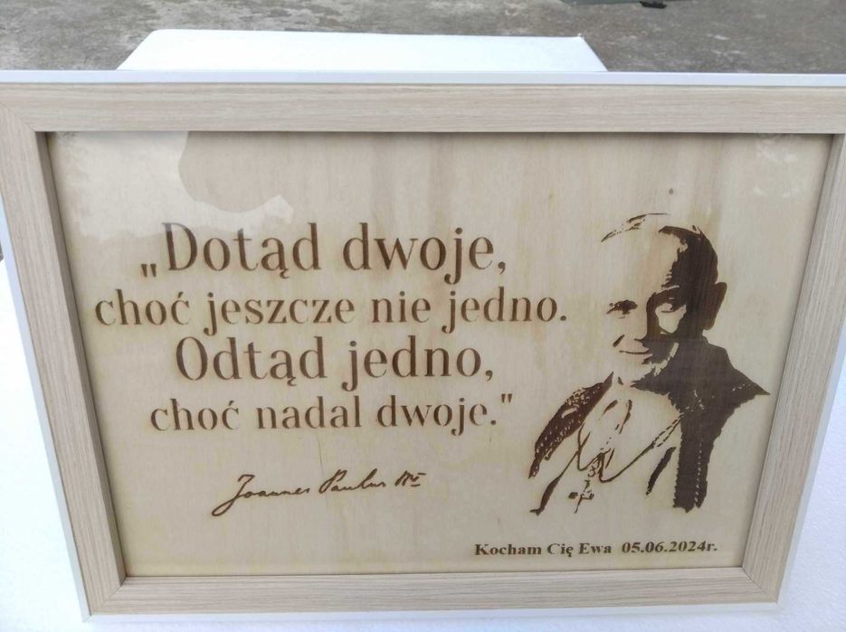 obraz wypalany z dedykacja podziekowania pamiatka