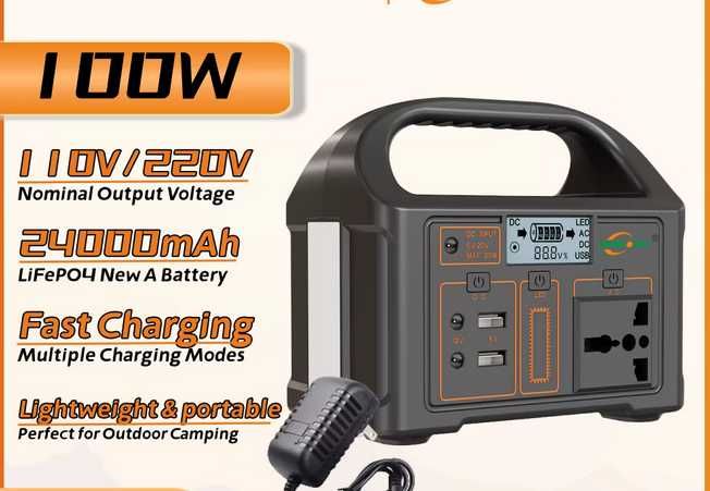 Нова Зарядна станція / 220V / 100W / LiFePO4 / 76.8Wh / 24000mA