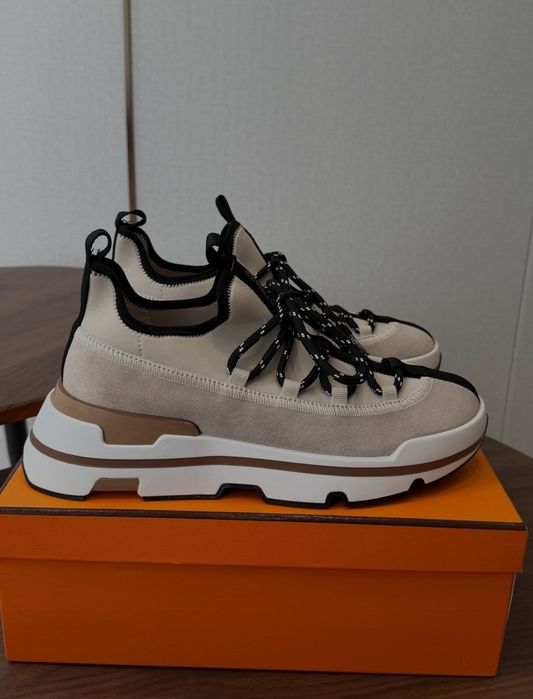 Hermes sneakersy męskie skórzane