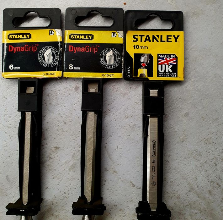 Dłuta Stanley 6mm 8mm 10mm zestaw 3 sztuki