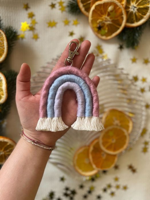 Brelok tęcza breloczek do kluczy brylok do torebki boho