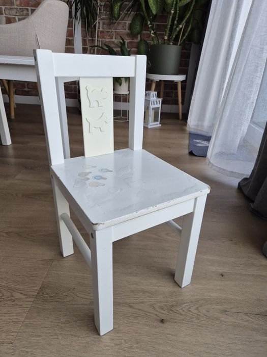 Stolik biały dla dzieci IKEA SUNDVIK 76x50cm + krzesełko
