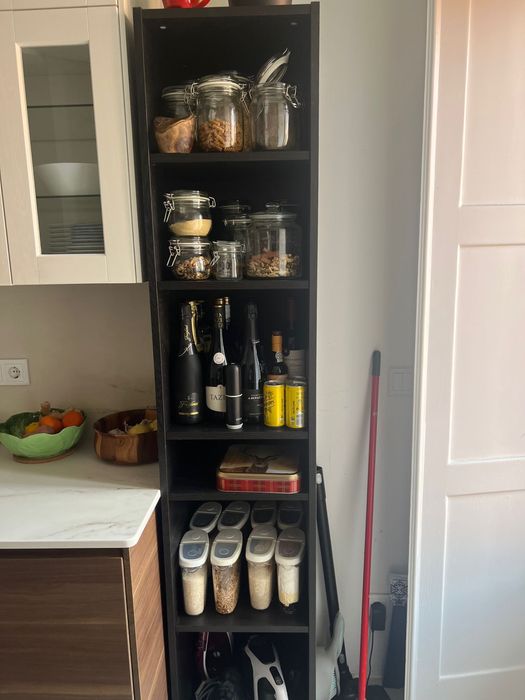 Estante madeira preta billy ikea