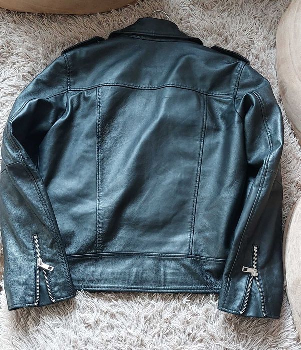 Ramoneska L Premium miękka Skóra kurtka Rock Metal Punk Motor Harley