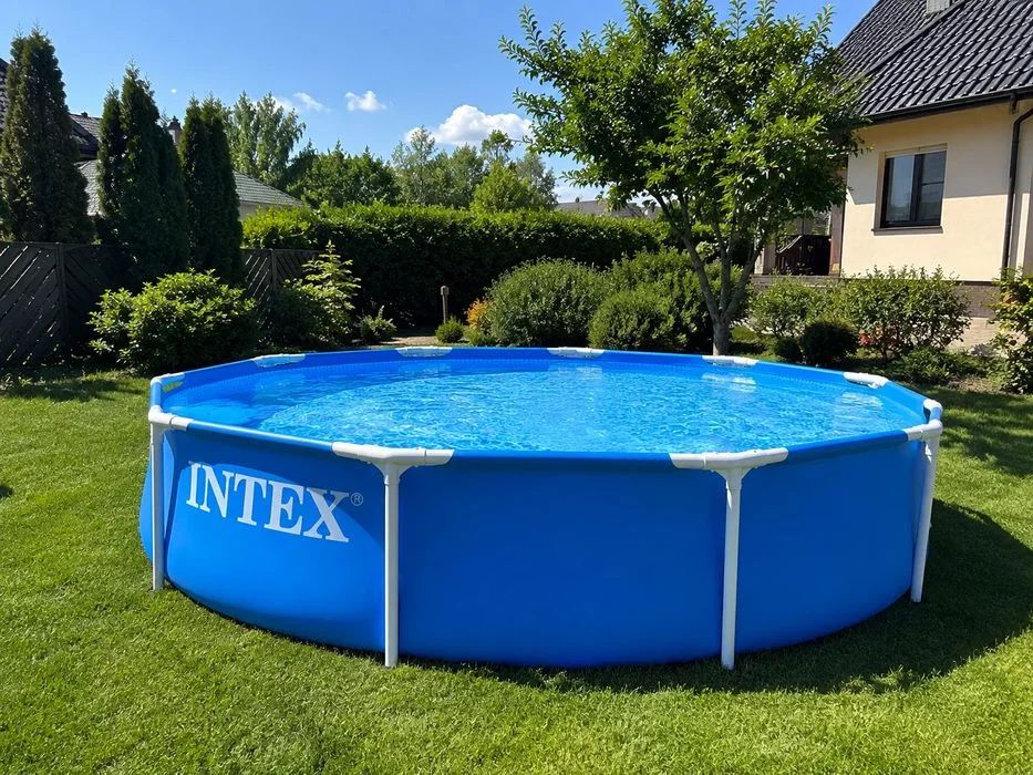 NOWY Duży Basen Ogrodowy + Pompa filtrująca GRATIS Stelażowy Okrągły Intex Dla Dzieci i Dorosłych 366x76 cm Pompa Do Basenu 6503 litry OKAZJA!