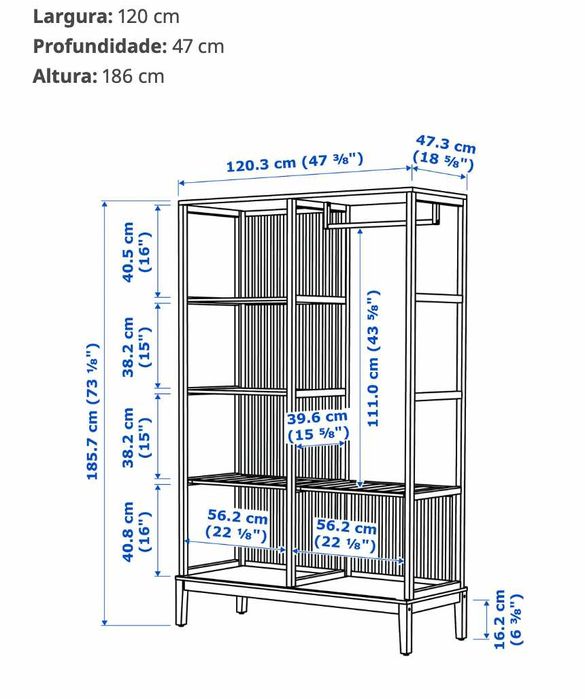 Roupeiro aberto em bambu IKEA