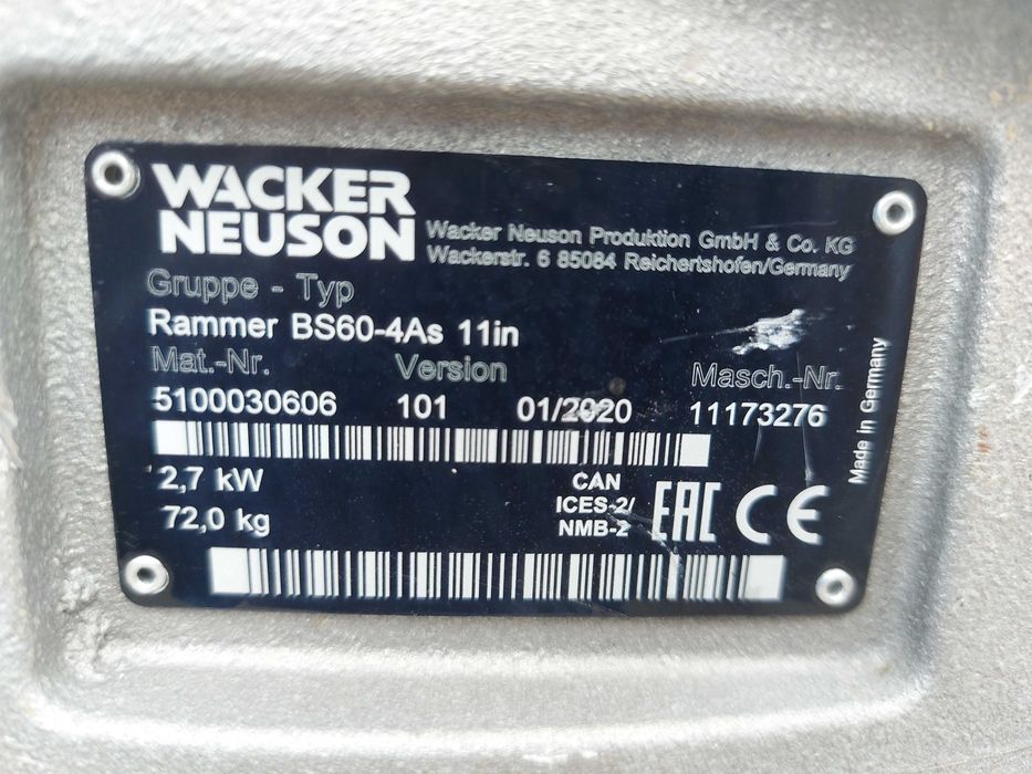 Skoczek WACKER NEUSON BS 60-4 As 20r! |60-2 , 50-4 50-2 DS 70 AMMANN