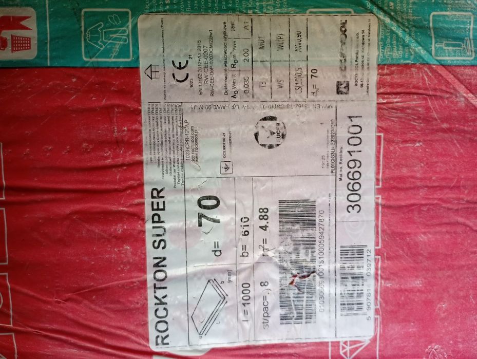 Wełna mineralna rockwool d70 lambda 0,035