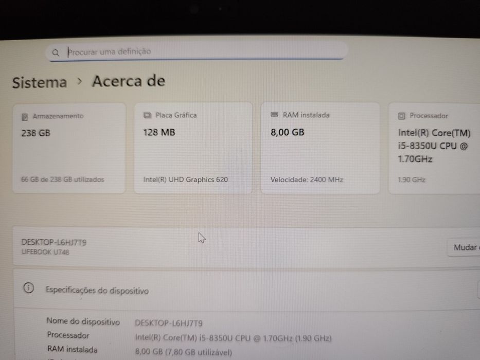 FUJITSU Notebook LIFEBOOK U748 I5/8GB/256GB