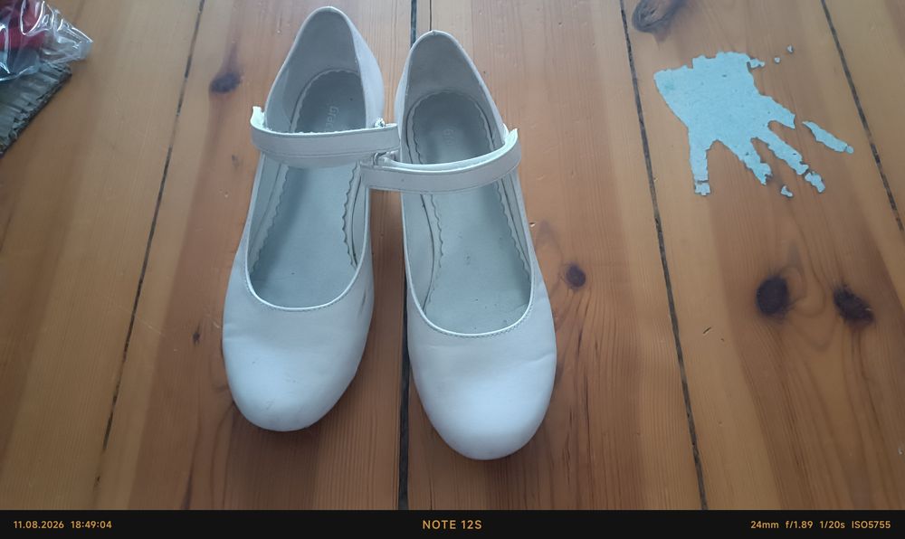 Buty eleganckie wesele komunia białe