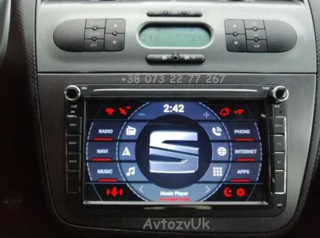 Магнитола LEON Seat ALTEA GPS 2 дин Сеат Леон Алтеа CarPlay Android 15