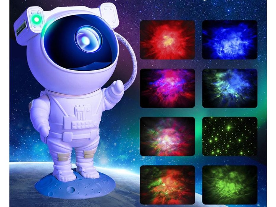Projektor gwiazd w kształcie astronauty/lampka nocna.