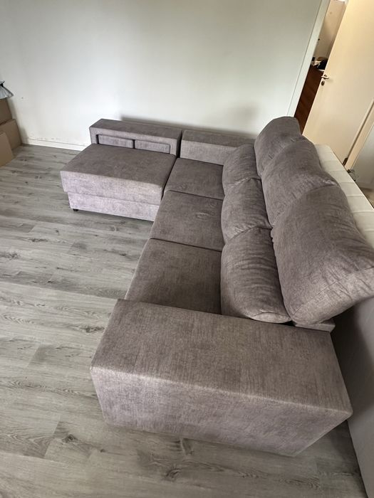 Sofá com chaise longue movel