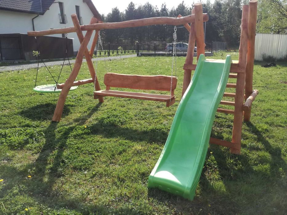 Meble ogrodowe DREWNIANE góralskie DO OGRODU biesiadne LITE DREWNO +