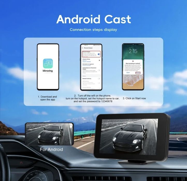 Rádio Android Rimoody 4.7 ''Smart Screen Player CarPlay GPS Navegação EQ s/ camara