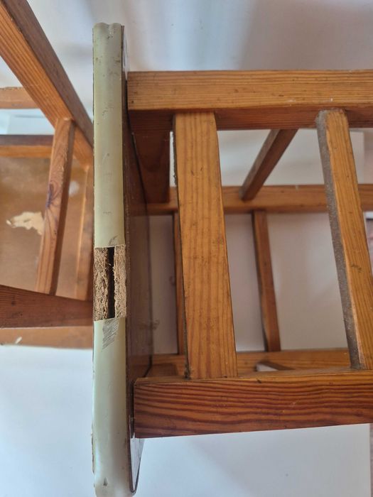 Stary taboret PRL krzesło 30 x 30 do renowacji 2 sztuki