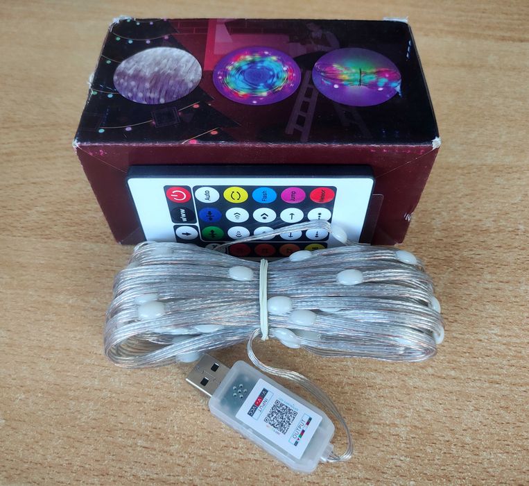 Смарт гирлянда музична RGB ,10,15,20,25м,є опт, дроп