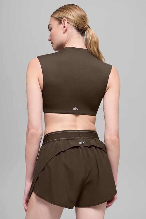 Оригінальна жіноча футболка Alo Yoga Softsculpt Espresso S