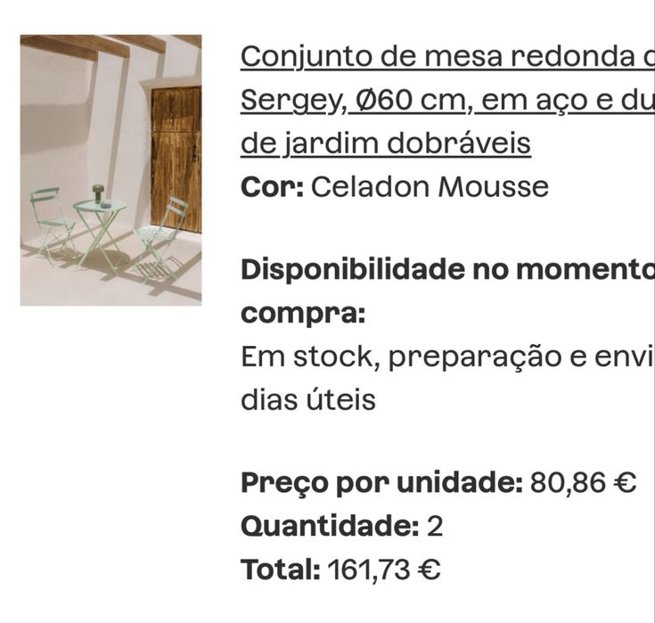 Conjunto mesas e cadeiras jardim SKLUM