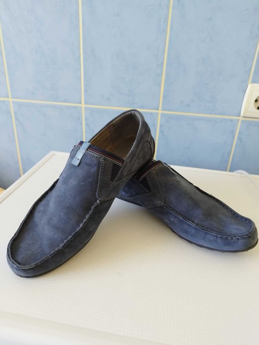 Чоловічі мокасини фірмові Wojas сині нубук (шкіра) 27.5 см