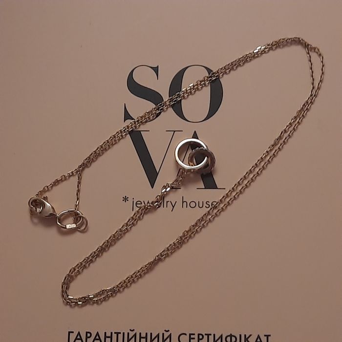 Колье желтое золото с бриллиантами SOVA 2.04гр новое