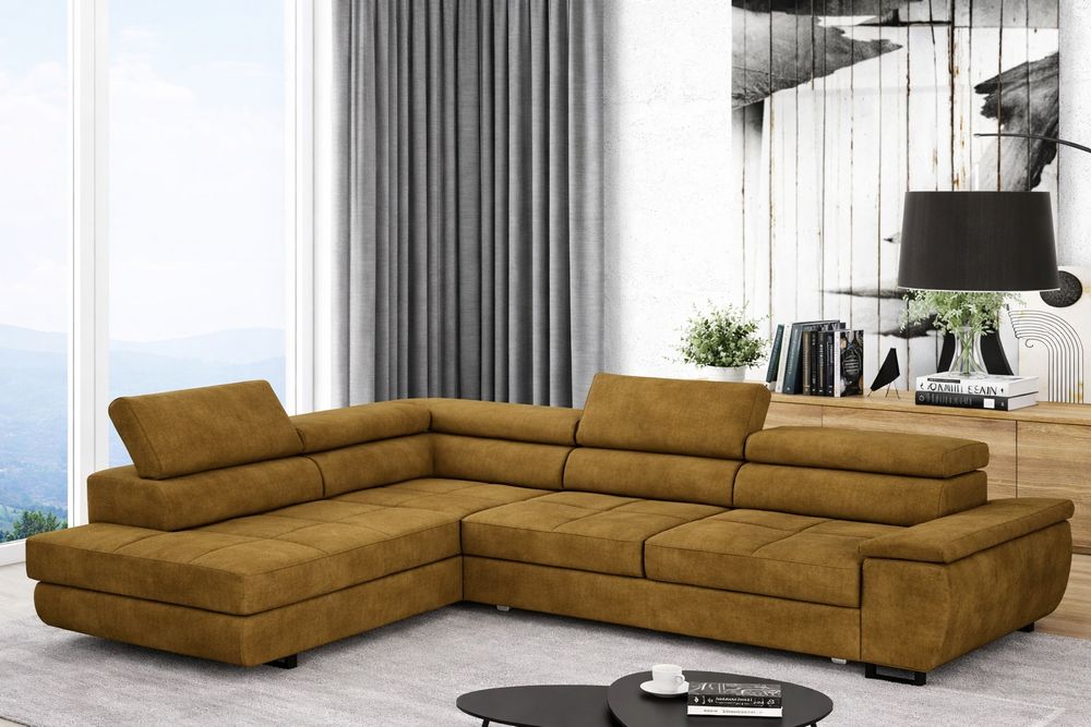 Narożnik Anton prosto od producenta regulowane zagłówki funkcja spania