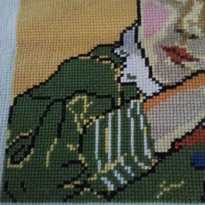 Wyspiański. Dziewczynka. Obraz wyszywany ręcznie haftem krzyży 41 x 33