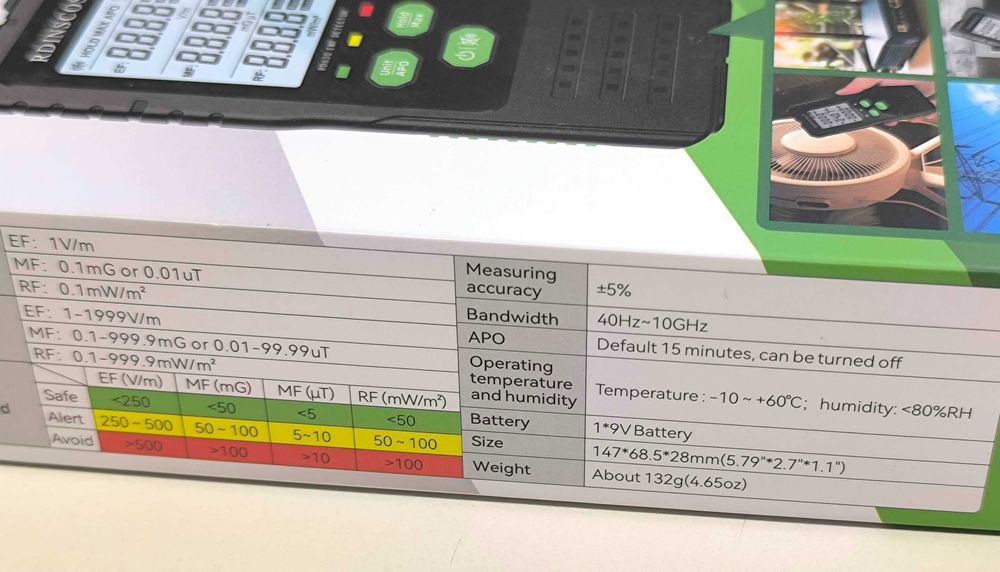 Вимірювач електромагнітного випромінювання 3-в-1 RDINSCOS RD630W