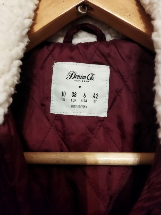 Kurtka damska sztruksowa bordowa 38