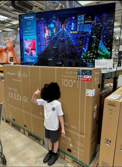 KARTON 100 cali 98 ogromny TV