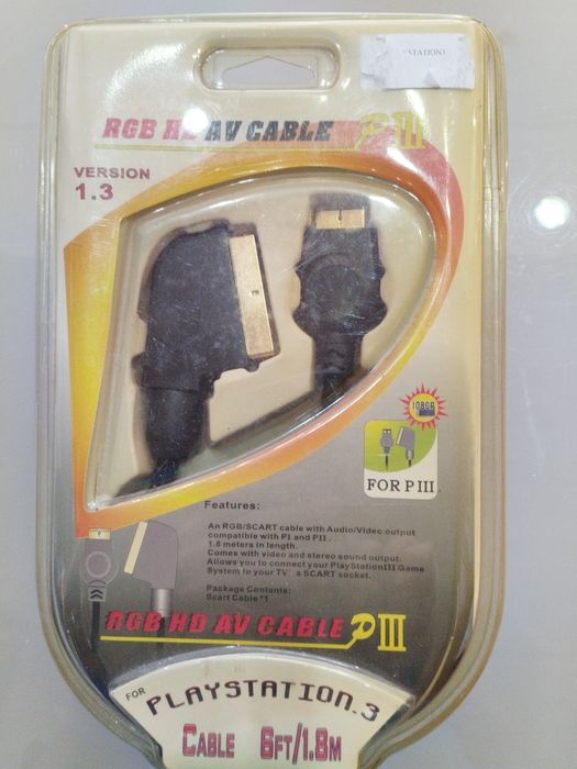 Cabo RGB HD AV para PS3 / PS2 / PS1 – 1,8m