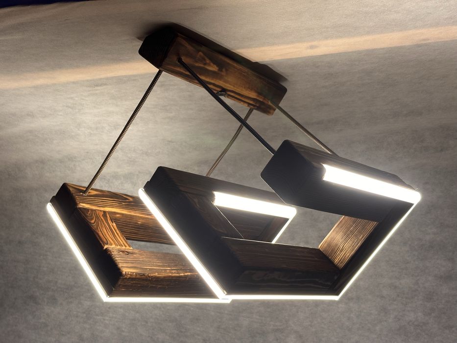 Люстра з дерева для кухні  LED Loft