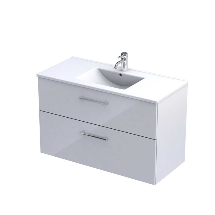 Szafka łazienkowa ORiSTO z umywalką 90 cm, biała w połysku