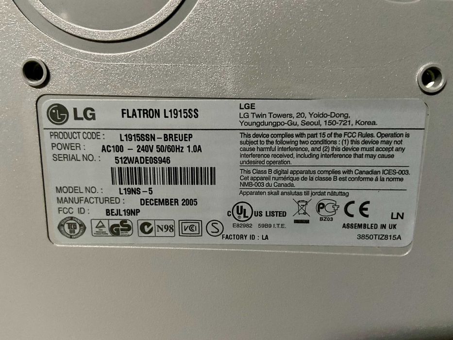 Monitor LG L1915SS