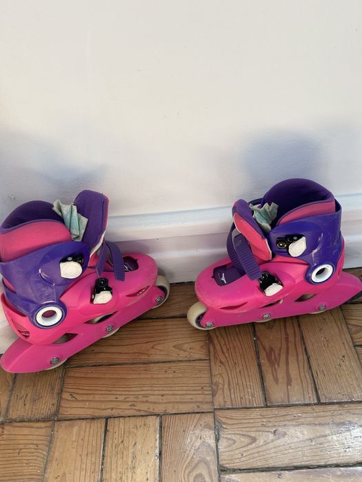 Patins em linha marca Olexo, tamanho 26-28, Decathlon.