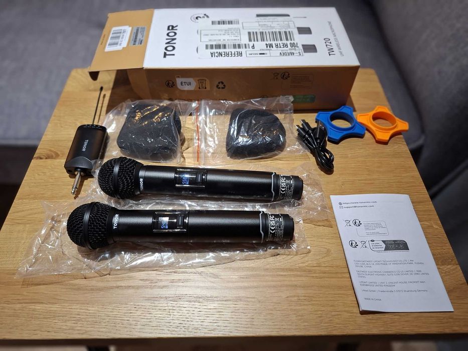 Tonor TW-820 Bezprzewodowy Mikrofon UHF 2 szt. Karaoke KTV, nowy