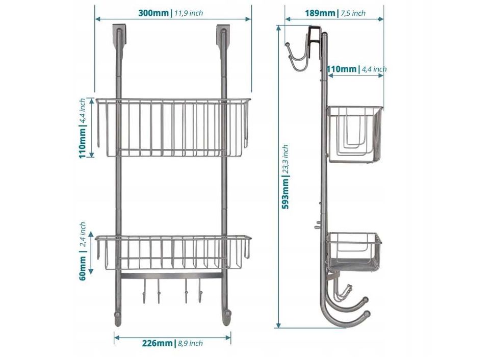Wisząca półka prysznicowa Smartpeas