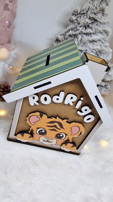 Mealheiro personalizado com nome e fotografia cartoon